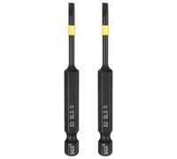 HARFINGTON 2pcs SL3 Slotted Impact Screwdriver Bits 3mm Slotted Tip 1/4" Hex Shank 75mm (3") Long Magnetic Flat Head Phosphated S2 Steel Screw Driver Drill Bits Electric Power Tool