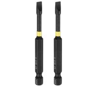 HARFINGTON 2pcs SL5 Slotted Impact Screwdriver Bits 5mm Slotted Tip 1/4" Hex Shank 75mm (3") Long Magnetic Flat Head Phosphated S2 Steel Screw Driver Drill Bits Electric Power Tool
