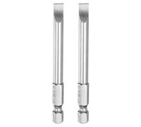 HARFINGTON 2pcs SL6 Slotted Screwdriver Bits 6mm Slotted Tip 1/4" Hex Shank 75mm (3") Long Magnetic Flat Head S2 Steel Screw Driver Drill Bits Industrial Power Tools