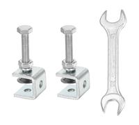 HARFINGTON 2PCS Stainless Steel C Clamps Mini 0.79" (20mm) Wide Jaw Opening Small Galvanized U Clamp for Woodworking Welding Building Household Mounting