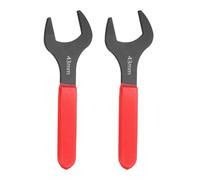 HARFINGTON 2Pcs Super Thin Single Open End Wrench 43mm Metric Carbon Steel Slim Wrench 15 Degree Angle Open Ended Ultra Thin Mechanic Spanner with Plastic Handle for Tight Space, Red