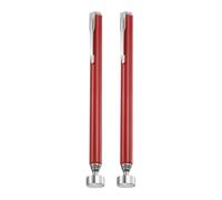 HARFINGTON 2pcs Telescoping Magnetic Pickup Tool 5LB Stainless Steel 5.3" to 24" Extendable Magnet Retrieval Stick with Pocket Clip for Car Industry Garage Office, Red