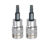 HARFINGTON 2Pcs Torx Bit Socket 3/8" Drive T25 S2 Steel Star Head Screwdriver Drill Bits CR-V Steel Socket Adapter for Home Auto Axle Hex Nuts Bolts Repair