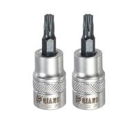 HARFINGTON 2Pcs Torx Bit Socket 3/8" Drive T27 S2 Steel Star Head Screwdriver Drill Bits CR-V Steel Socket Adapter for Home Auto Axle Hex Nuts Bolts Repair