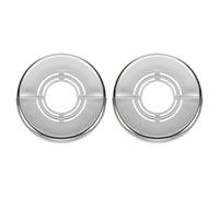 HARFINGTON 2pcs Wall Split Flange 1.18" (30mm) Plastic Round Adjustable Split Flange Pipe Cover Clip-on Escutcheon Collar Under Sink Pipe Radiator for Bathroom Kitchen Toilet, Silver