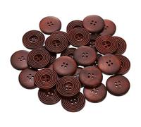 HARFINGTON 30pcs 48L DIY Sewing Buttons 1-3/16"(28mm) Wooden Round Flat 4-Hole Craft Replacement Buttons for Sewing Clothing Handmade Crafts, Dark Brown