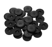 HARFINGTON 30pcs 48L DIY Sewing Buttons 1-3/16"(30mm) Wooden Round Flat 4-Hole Craft Replacement Buttons for Sewing Clothing Handmade Crafts, Black