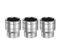 HARFINGTON 3pcs 6-Point Socket 1/2" Drive 27mm Metric 1.7" Length 45# Steel Shallow Sockets Mirror Polishing Chrome Sockets for Car Repair Mechanical Maintenance Home Use