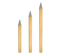 HARFINGTON 3pcs Cold Chisel 2/3" Wide 8+10+12" Long Alloy Steel High Hardness Heat Treated Heavy Duty Point Cold Chisel for Cutting Rivets Iron Steel Bronze Copper Rods Bolts, Gold Gray