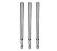 HARFINGTON 3pcs H8.0 Hex Head Drill Bit Wrench 8mm Metric Flat Tip 1/4" Hex Shank 150mm (6") Long Magnetic Hexagonal Screw Driver Socket Industrial Screwdriver Power Bits