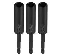 HARFINGTON 3pcs Nut Driver Drill Bit 11mm Metric Deep Socket 1/4" Hex Shank 4.3" (110mm) Extra Long 6-Point Sockets Quick Change CR-V Steel Bolt Setters for Power Drill Drivers