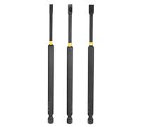 HARFINGTON 3pcs SL4-SL6 Slotted Impact Screwdriver Bits 4mm-6mm Slotted Tip 1/4" Hex Shank 150mm (6") Long Magnetic Flat Head Phosphated S2 Steel Screw Driver Drill Bits Electric Power Tool