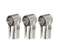 HARFINGTON 3Pcs Structural Pipe Clamp Connector 1-1/4" Stainless Steel 2 Ways End Rails Clamp T-Shaped Corner Pipe Fittings with Screws for 1-1/4" OD Pipe for Fences Handrails, Silver