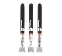 HARFINGTON 3pcs Telescoping Magnetic Pickup Tool 15LB Stainless Steel 7.3" to 30.9" Extendable Magnet Retrieval Stick with Pocket Clip for Car Industry Garage Office, Black