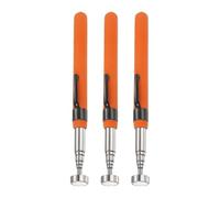HARFINGTON 3pcs Telescoping Magnetic Pickup Tool 8LB Stainless Steel 5.9" to 28.3" Extendable Magnet Retrieval Stick with Pocket Clip for Car Industry Garage Office, Orange