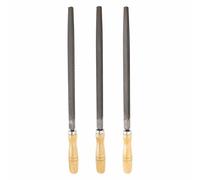 HARFINGTON 3pcs Triangle Coarse/Medium/Thin Cut File 12" Double Cut Teeth High Carbon Steel Hand Rasp File Wood Handle for Metal Wood Deburring Removing