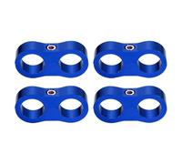 HARFINGTON 4 Pcs 10AN Hose Separator Clamp 19mm 3/4" ID Fuel Line Mounting Clamps Aluminum Hose Fitting Adapter Divider for Oil Hose Water Pipe Gas Line, Blue