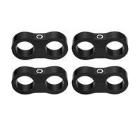 HARFINGTON 4 Pcs 10AN Hose Separator Clamp 19mm 3/4" ID Fuel Line Mounting Clamps Aluminum Hose Fitting Adapter Divider for Oil Hose Water Pipe Gas Line, Black