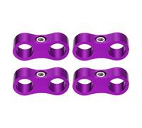 HARFINGTON 4 Pcs 6AN Hose Separator Clamp 14mm 9/16" ID Fuel Line Mounting Clamps Aluminum Hose Fitting Adapter Divider for Oil Hose Water Pipe Gas Line, Purple