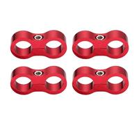 HARFINGTON 4 Pcs 8AN Hose Separator Clamp 16mm 5/8" ID Fuel Line Mounting Clamps Aluminum Hose Fitting Adapter Divider for Oil Hose Water Pipe Gas Line, Red
