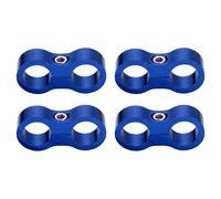 HARFINGTON 4 Pcs 8AN Hose Separator Clamp 16mm 5/8" ID Fuel Line Mounting Clamps Aluminum Hose Fitting Adapter Divider for Oil Hose Water Pipe Gas Line, Blue
