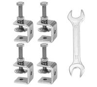HARFINGTON 4 PCS Stainless Steel C Clamps Mini 1.18" (30mm) Wide Jaw Opening Stainless Steel U Clamp for Woodworking Welding Building Household Mounting