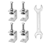 HARFINGTON 4 PCS Stainless Steel C Clamps Mini 1.77" (45mm) Wide Jaw Opening Stainless Steel U Clamp for Woodworking Welding Building Household Mounting