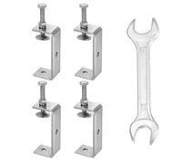 HARFINGTON 4 PCS Stainless Steel C Clamps Mini 3.35" (85mm) Wide Jaw Opening Stainless Steel U Clamp for Woodworking Welding Building Household Mounting