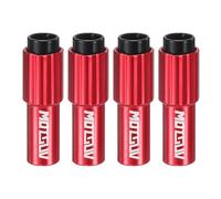 HARFINGTON 4pcs Bike Inline Cable Adjuster Aluminum Alloy Brake Cable Gear Shift Connector Indexed Inline Cable Tension Adjuster Housing Screws for Mountain and Road Bikes, Red