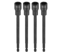 HARFINGTON 4pcs Nut Driver Drill Bit 12mm Metric Socket 1/4" Hex Shank 6" (150mm) Extra Long Magnetic 6-Point Sockets Quick Change Chrome Vanadium Steel Bolt Setters for Power Drill Drivers