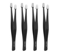 HARFINGTON 4Pcs Precision Tweezers Set ESD-34a 120mm Flat Anti-Static Anti-Magnetic Stainless Steel Precision Technology Tweezers Kit for Craft Electronics Jewelry Repair Laboratory Work