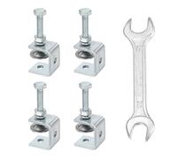 HARFINGTON 4PCS Stainless Steel C Clamps Mini 1.18" (30mm) Wide Jaw Opening Small Galvanized U Clamp for Woodworking Welding Building Household Mounting
