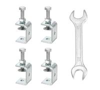 HARFINGTON 4PCS Stainless Steel C Clamps Mini 1.77" (45mm) Wide Jaw Opening Small Galvanized U Clamp for Woodworking Welding Building Household Mounting