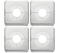 HARFINGTON 4pcs Wall Split Flange 0.79" (20mm) Plastic Square Adjustable Split Flange Pipe Cover Clip-on Escutcheon Collar Under Sink Pipe Radiator for Bathroom Kitchen Toilet, Silver