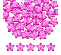 HARFINGTON 50pcs Acrylic Crystal Star Beads, 20mm Star Shape Clear Charm Faceted Beads for DIY Crafts Jewelry Making Bracelet Necklace Decor Key Chains, Dark Rose Red