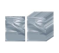 HARFINGTON 50pcs Antistatic Bags 10.2" x 7.1" Double-Layer Anti Static Resealable ESD Shielding Bag for GPU Hard Drive HDD SSD LED Lights Electronic Device, Semi-Transparent Dark Grey