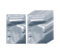 HARFINGTON 50pcs Antistatic Bags 4.7" x 2.8" Double-Layer Anti Static Resealable ESD Shielding Bag for GPU Hard Drive HDD SSD LED Lights Electronic Device, Semi-Transparent Dark Grey