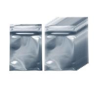 HARFINGTON 50pcs Antistatic Bags 4.7" x 3.1" Double-Layer Anti Static Resealable ESD Shielding Bag for GPU Hard Drive HDD SSD LED Lights Electronic Device, Semi-Transparent Dark Grey