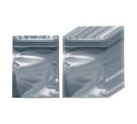 HARFINGTON 50pcs Antistatic Bags 5.1" x 3.5" Double-Layer Anti Static Resealable ESD Shielding Bag for GPU Hard Drive HDD SSD LED Lights Electronic Device, Semi-Transparent Dark Grey