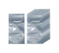 HARFINGTON 50pcs Antistatic Bags 5.5" x 2.8" Double-Layer Anti Static Resealable ESD Shielding Bag for GPU Hard Drive HDD SSD LED Lights Electronic Device, Semi-Transparent Dark Grey