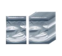 HARFINGTON 50pcs Antistatic Bags 5.9" x 4.3" Double-Layer Anti Static Resealable ESD Shielding Bag for GPU Hard Drive HDD SSD LED Lights Electronic Device, Semi-Transparent Dark Grey