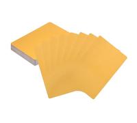 HARFINGTON 50pcs Metal Business Cards Blanks 3.4" x 2.1" x 0.01" Aluminum Laser Engraving Blank Name Custom Card CNC Engraving Sheets for House Office DIY Gift Plate Invitations, Gold