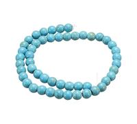 HARFINGTON 50pcs Natural Stone Beads 6mm Blue Turquoise Round Gemstone Stone Loose Beading Real Genuine Smooth Balls Bead for Jewelry Making Bracelets Necklace Earrings DIY