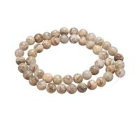 HARFINGTON 50pcs Natural Stone Beads 6mm Elongation Round Gemstone Stone Loose Beading Real Genuine Smooth Balls Bead for Jewelry Making Bracelets Necklace Earrings DIY