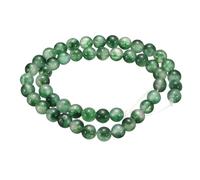 HARFINGTON 50pcs Natural Stone Beads 6mm Fluorite Green Round Gemstone Stone Loose Beading Real Genuine Smooth Balls Bead for Jewelry Making Bracelets Necklace Earrings DIY