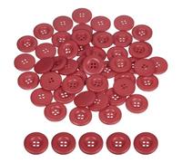 HARFINGTON 50pcs Sewing Button 30mm 4 Holes Resin Thickened Round Crafting Replacement Buttons for Clothing DIY Crafts Decoration, Bright Red