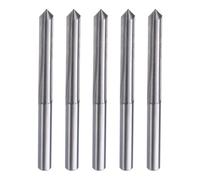 HARFINGTON 5pcs CNC V Bit 90 Degree 1/8" Shank 0.1mm Tip Engraving V Bits Carbide Chamfer End Mill with 2 Straight Flutes CNC Wood Carving Bit Tool for Wood Plywood Acrylic MDF Lettering