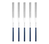 HARFINGTON 5Pcs Diamond File 5 x 180mm 100 Grit Diamond Needle Silver Files for Metal Glass Wood Stone Grinding Polishing Engraving, Narrow Flat