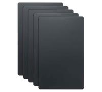 HARFINGTON 5pcs Metal Business Card 3.1" x 2" x 0.024" 201 Stainless Steel Mirror Titanium Laser Engrave Cards Custom Blank CNC Engrave Sheet for House Office DIY Gift Invitations, Black