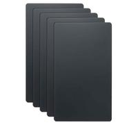 HARFINGTON 5pcs Metal Business Card 3.3" x 2" x 0.024" 201 Stainless Steel Mirror Titanium Laser Engrave Cards Custom Blank CNC Engrave Sheet for House Office DIY Gift Invitations, Black